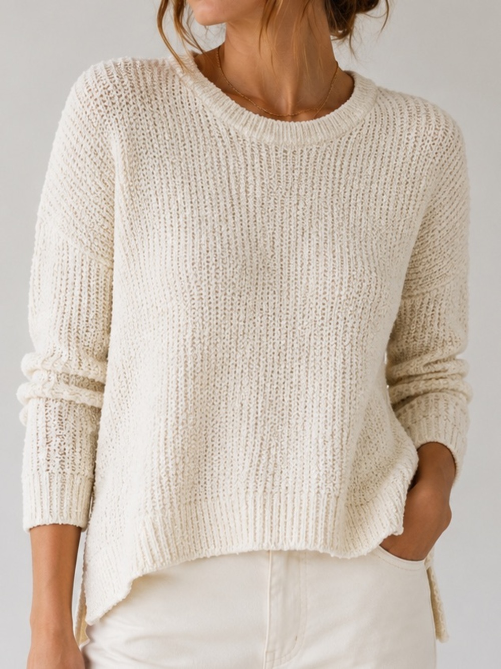 Rag & Bone Stacy ribbed chunky knit sweater in creamy white size S